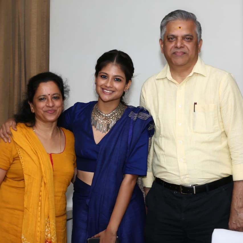 Aditi Balan with parents