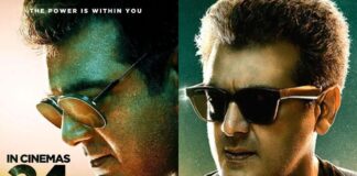 Valimai movie poster and Ajith face close up