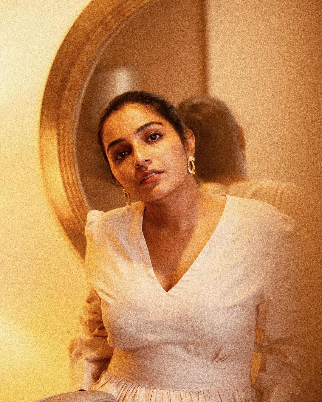 Rajisha Vijayan in white outfit