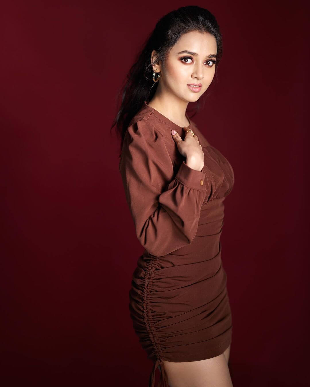 Tejasswi Prakash sexy brown gown