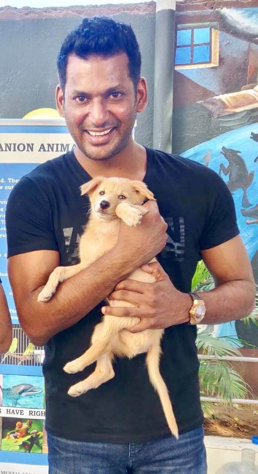 Vishal with his pet dog