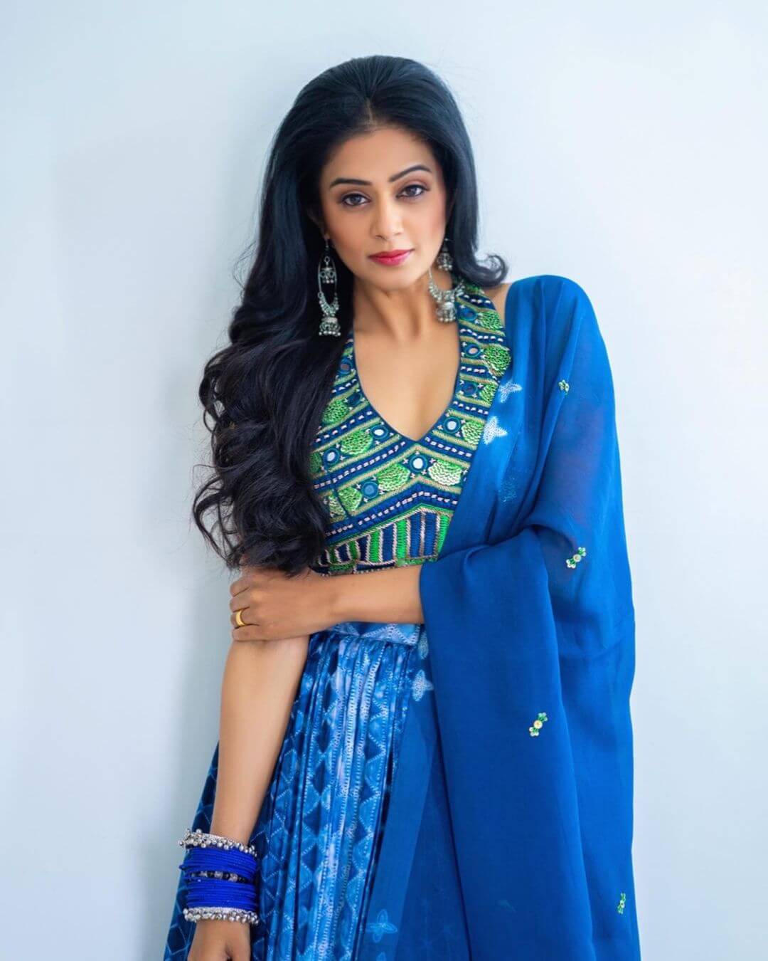 Actress Priya Mani in blue salwar
