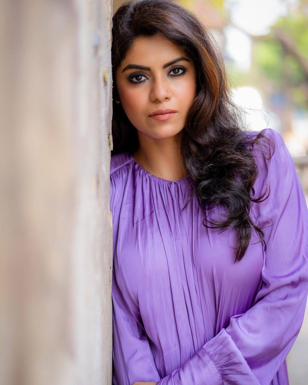 Actress Sayantani Ghosh in sexy violet outfit