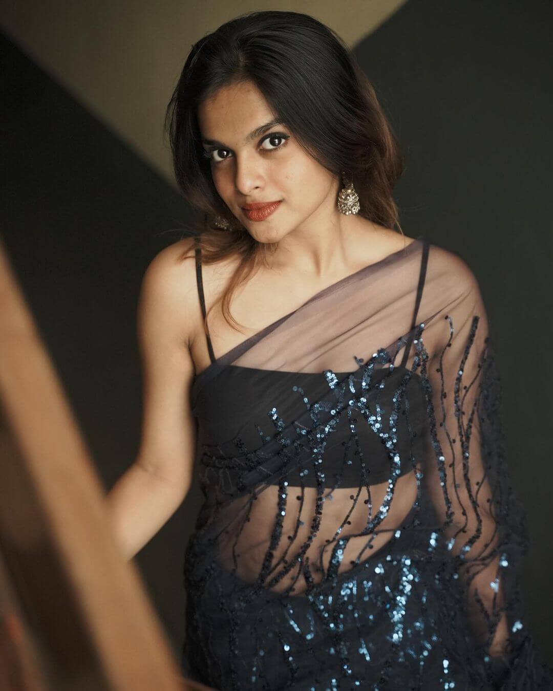 Actress Gopika Ramesh in sexy transperant saree