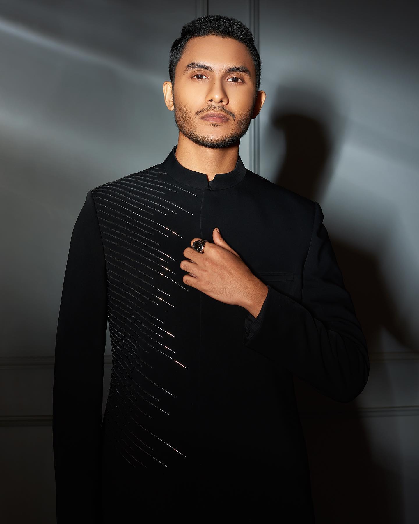Actor Ritwik Bhowmik in black outfit