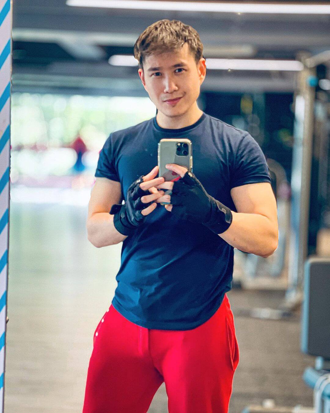 Actor Jason Tham in workout outfit