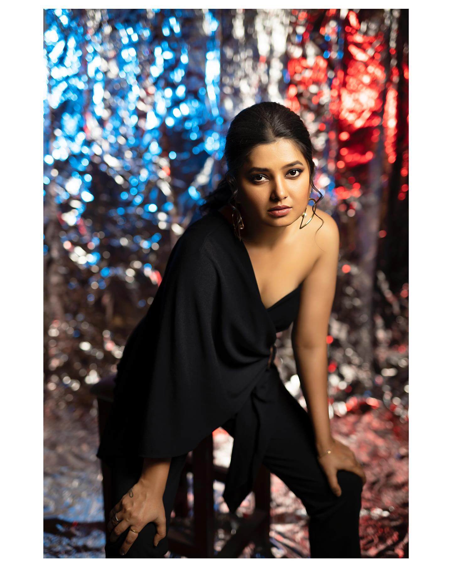 Actress Prajaktta Mali in sexy black outfit