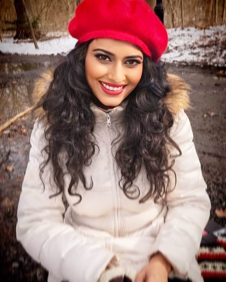 Actress Preeti Gupta close up shot in red cap
