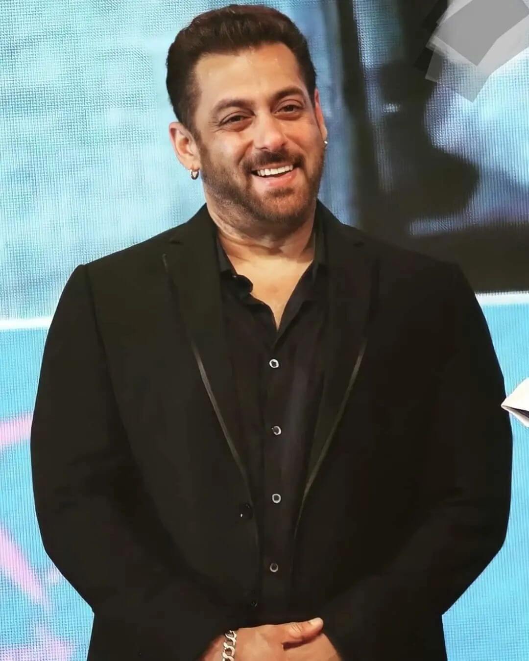Actor Salman Khan in black suit