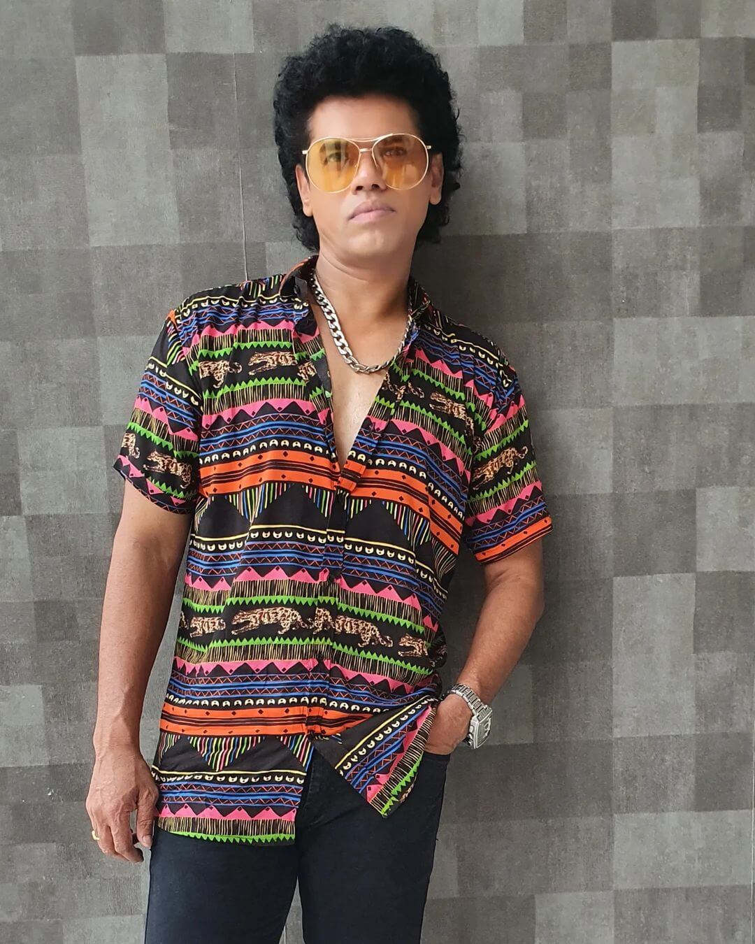 Actor Siddharth Jadhav in stylish shirt