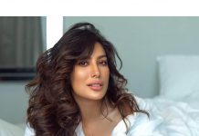 Actress Mehwish Hayat in sexy white outfit