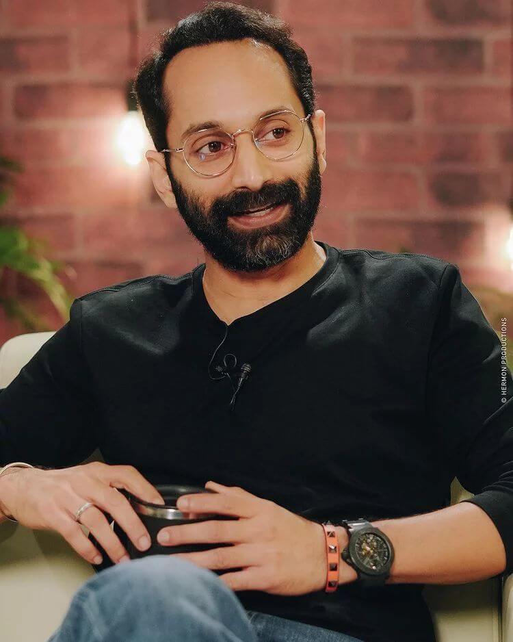 Actor Fahadh Faasil close up shot in black shirt