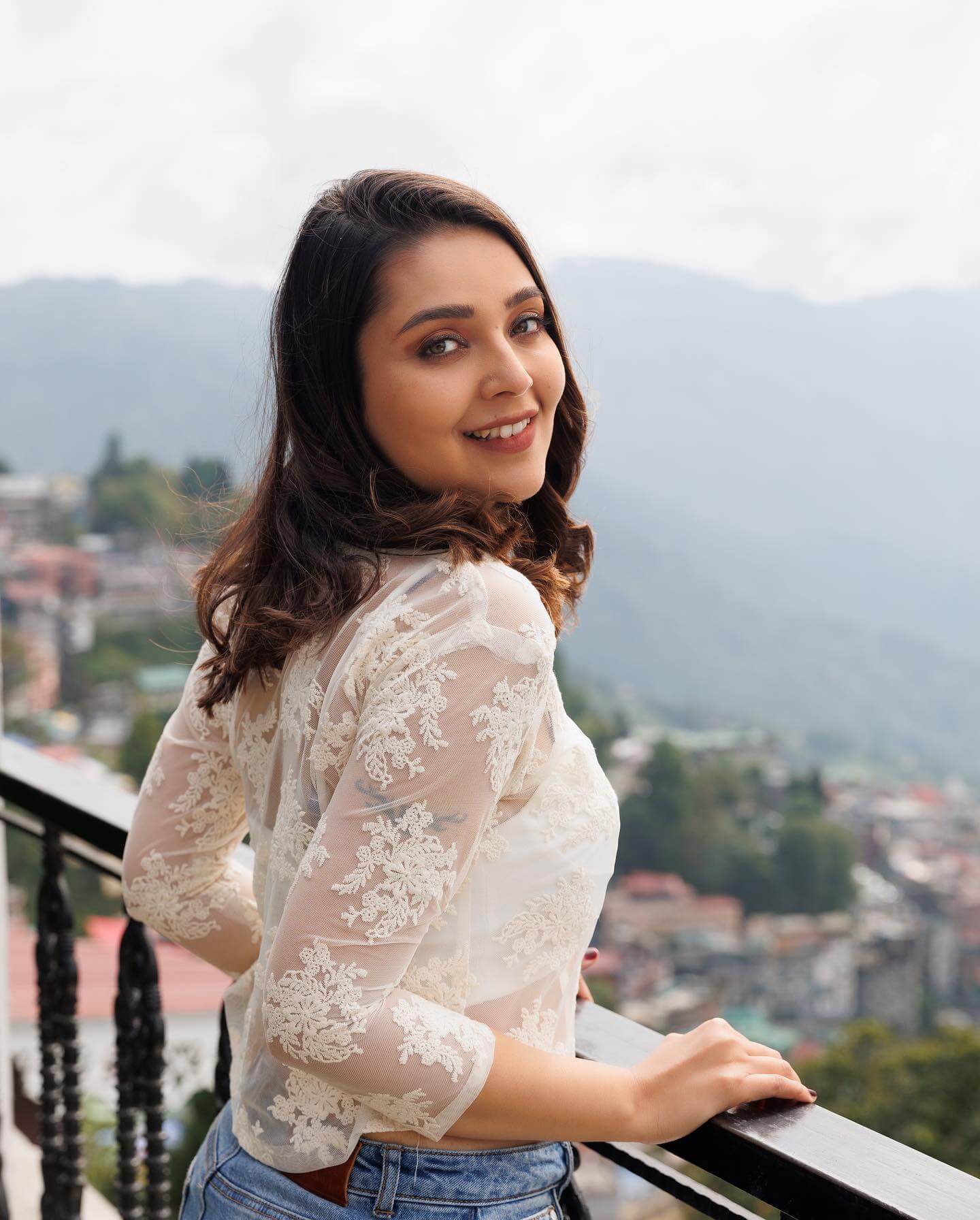 Actress Mansi Srivastava in white transparent top