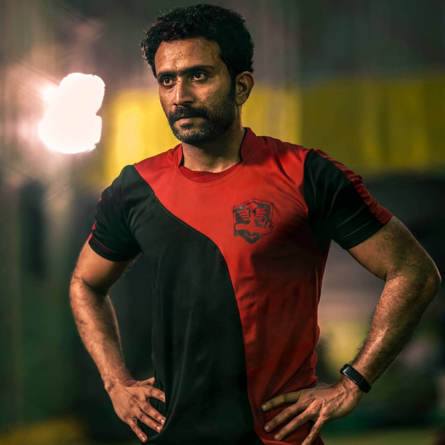 Actor Shine Tom Chacko in dark and red tshirt