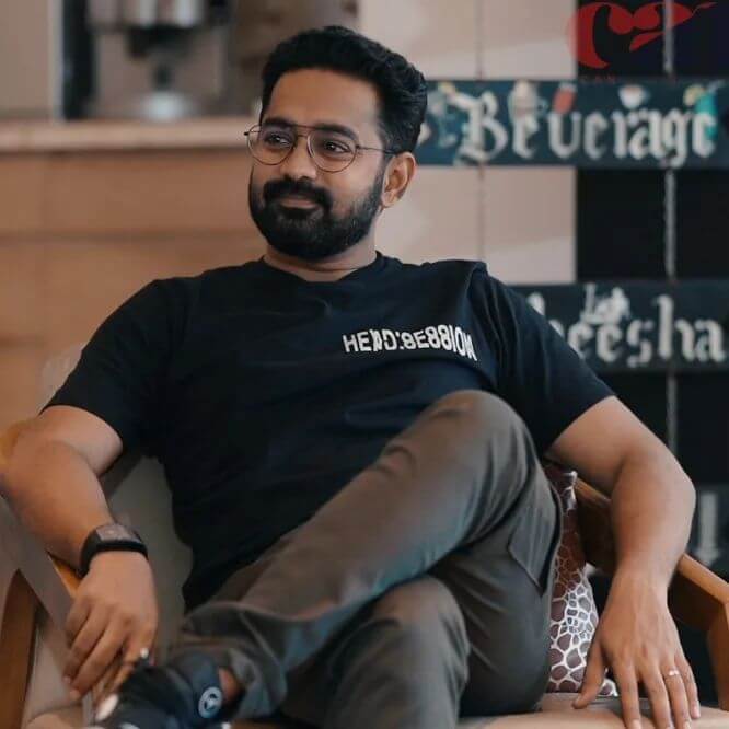 Actor Asif Ali close up in black tshirt