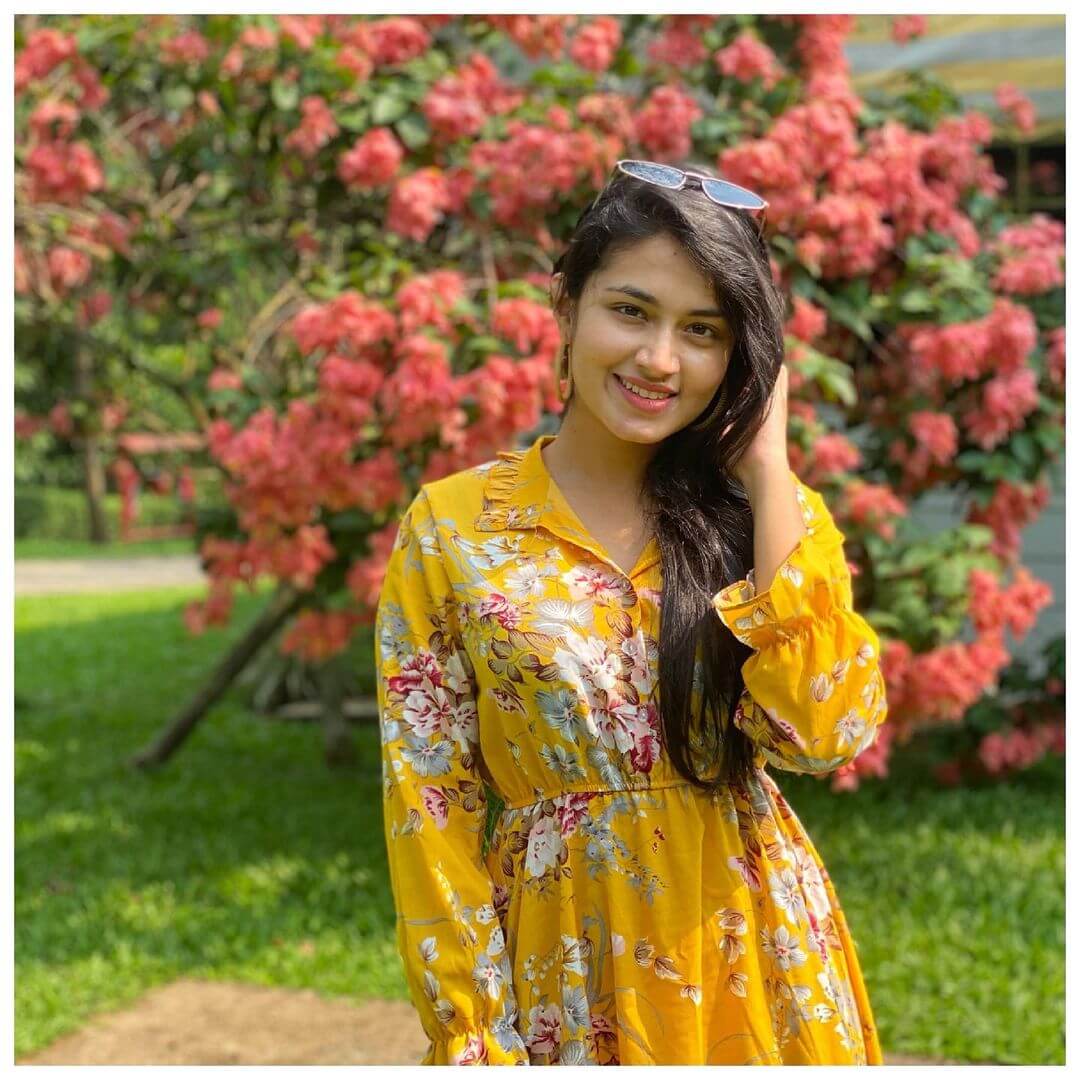 Actress Tasnia Farin in yellow kurta