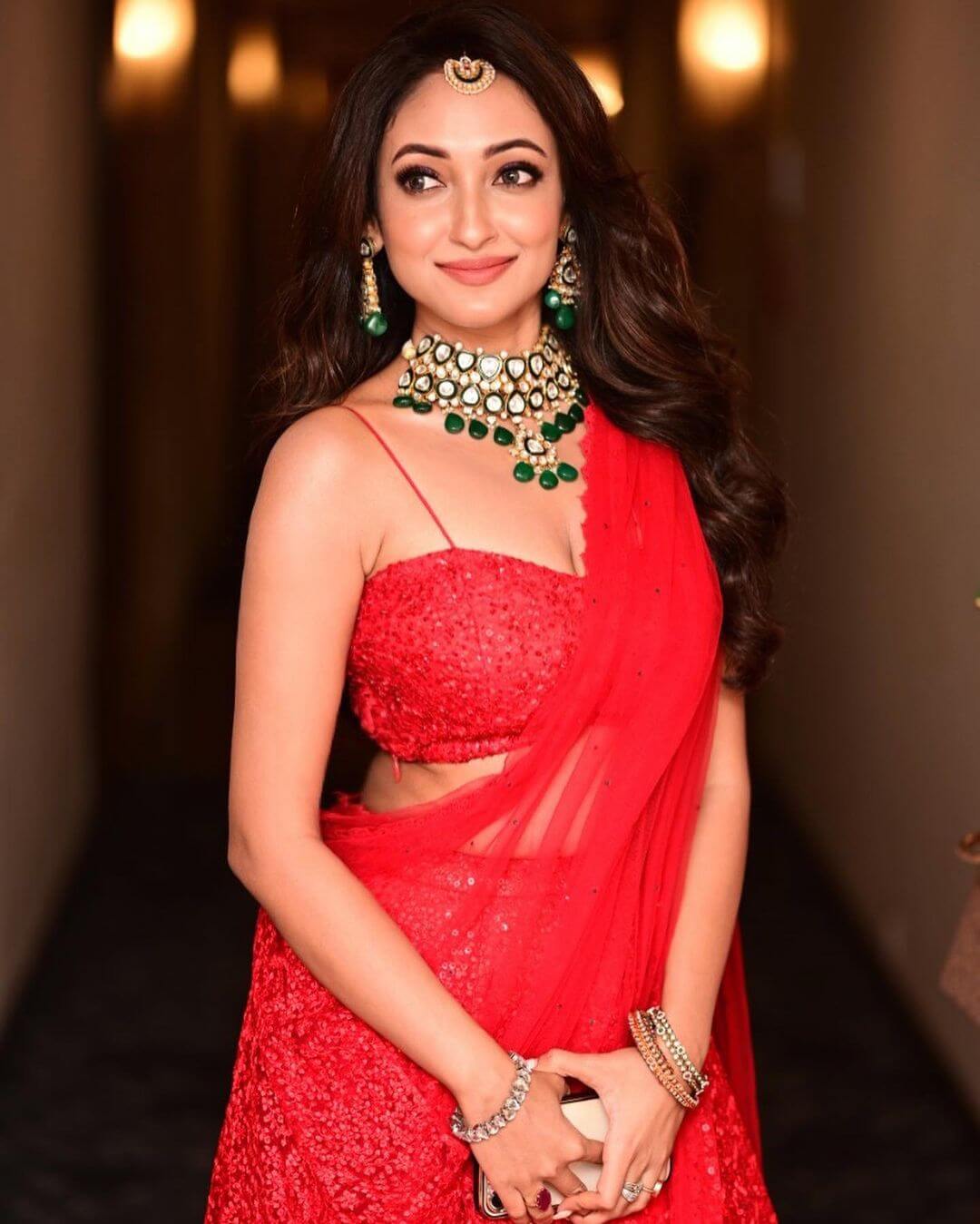 Actress Ayoshi Talukdar in sexy red outfit