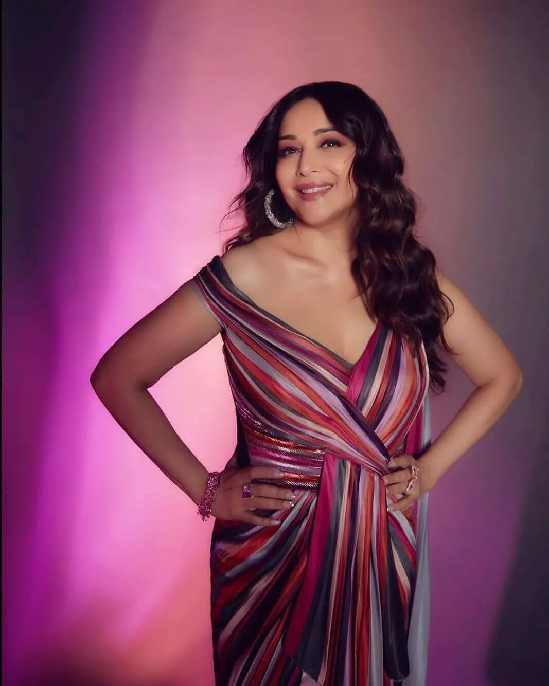Actress Madhuri Dixit in sexy sleeveless gown