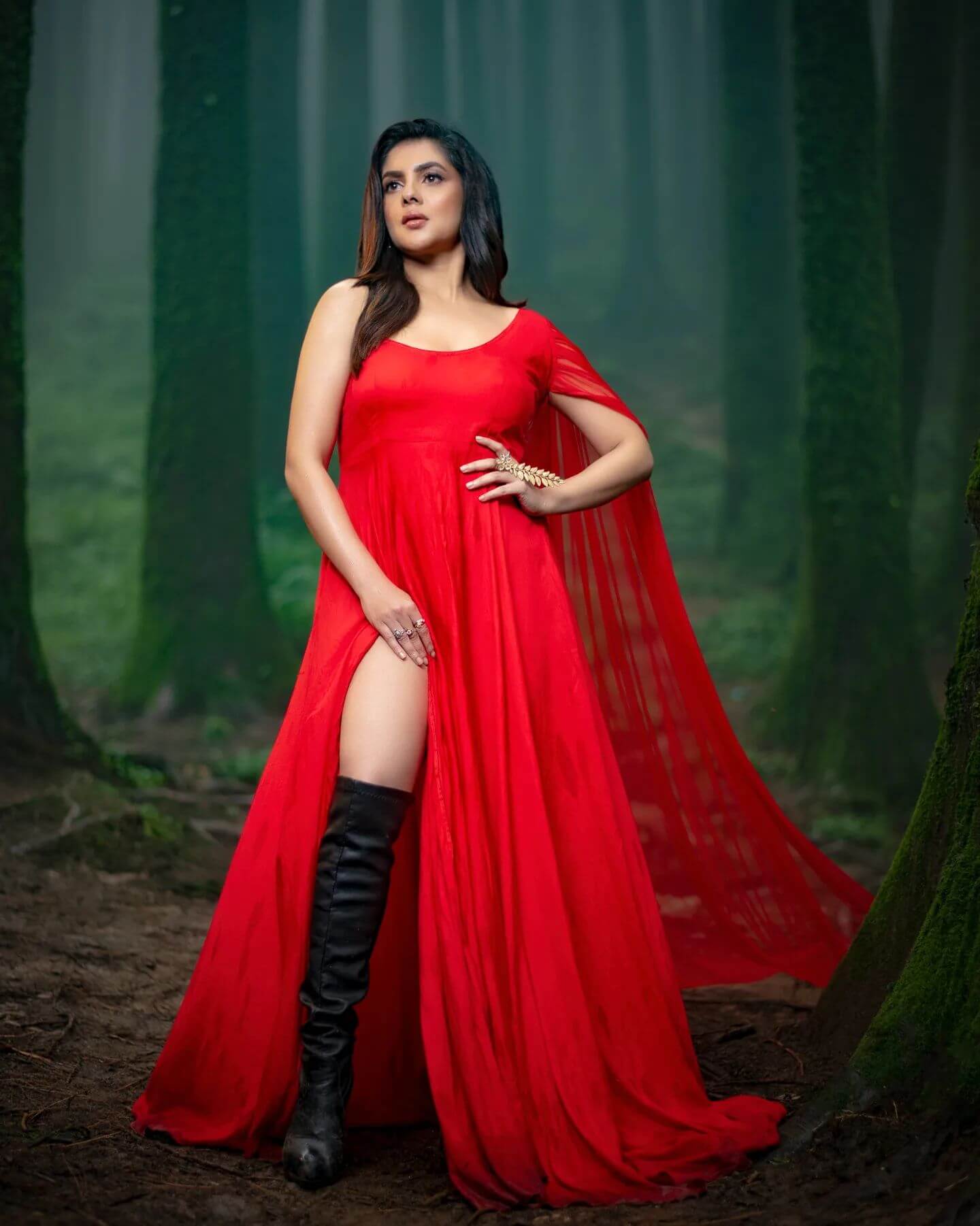 Actress Payel Sarkar in sexy red gown