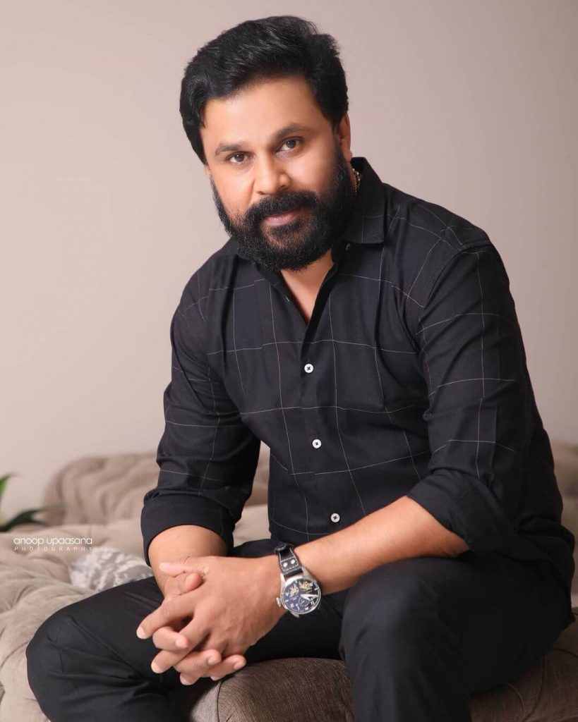 Actor Dileep close up in black shirt