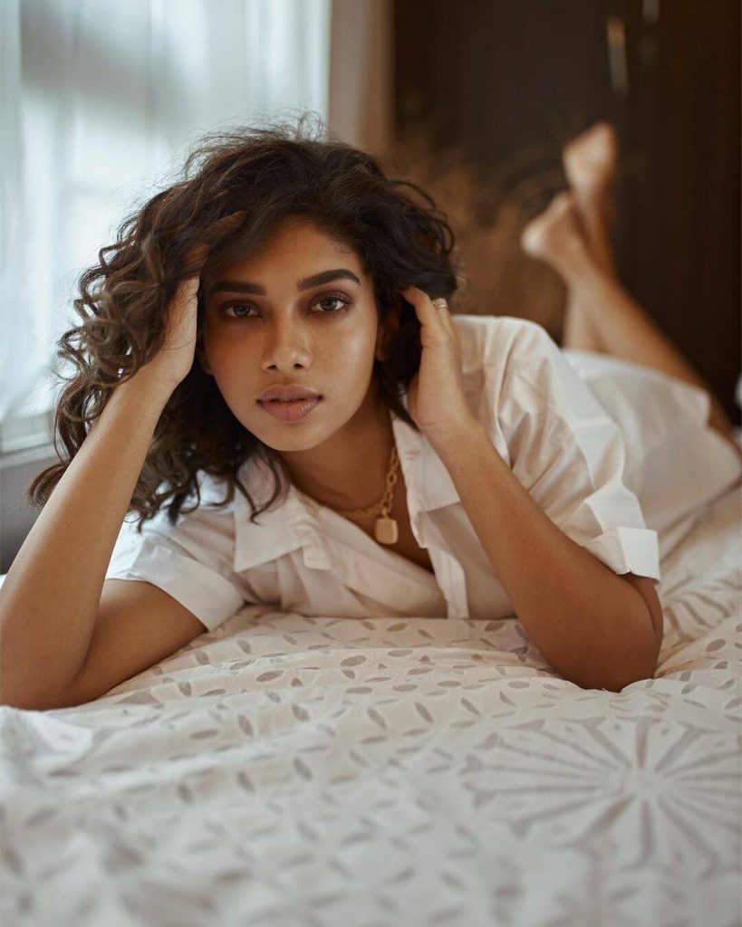 Dushara Vijayan sexy close up in bed
