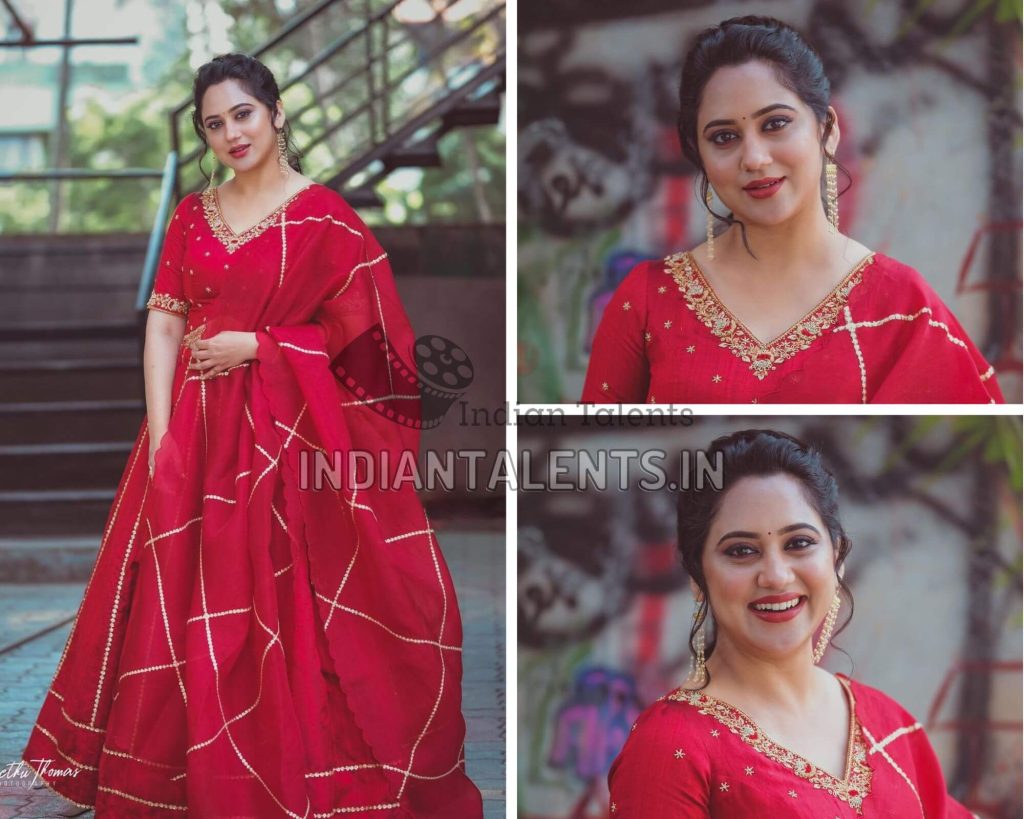 Actress Miya George in Fascinating Red Attire