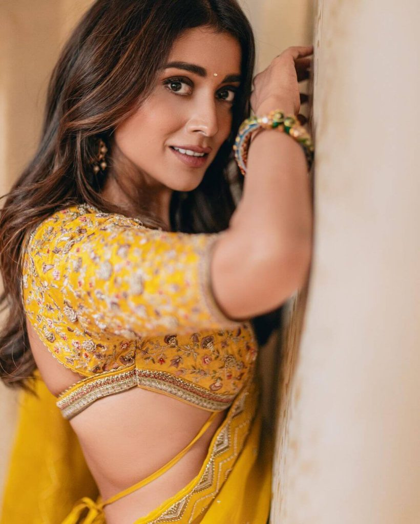 Actress Shriya Saran Flaunting in a Gorgeous Yellow Saree