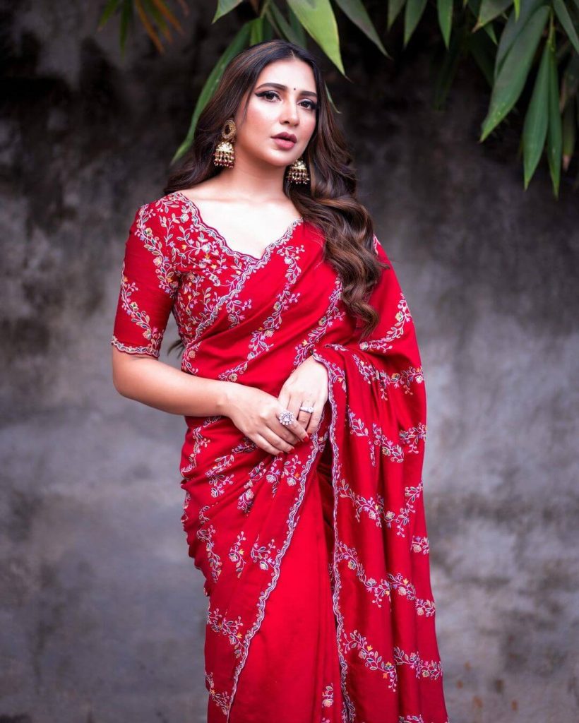 Actress Subhashree Ganguly in Stunning Red Saree