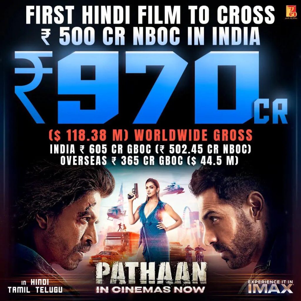 PATHAAN movie cross 970 cr