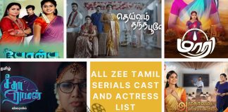 All Zee Tamil Serials Cast and Actress List